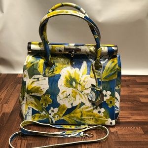 Giada Pelle Italian Floral Multicolor Handbag